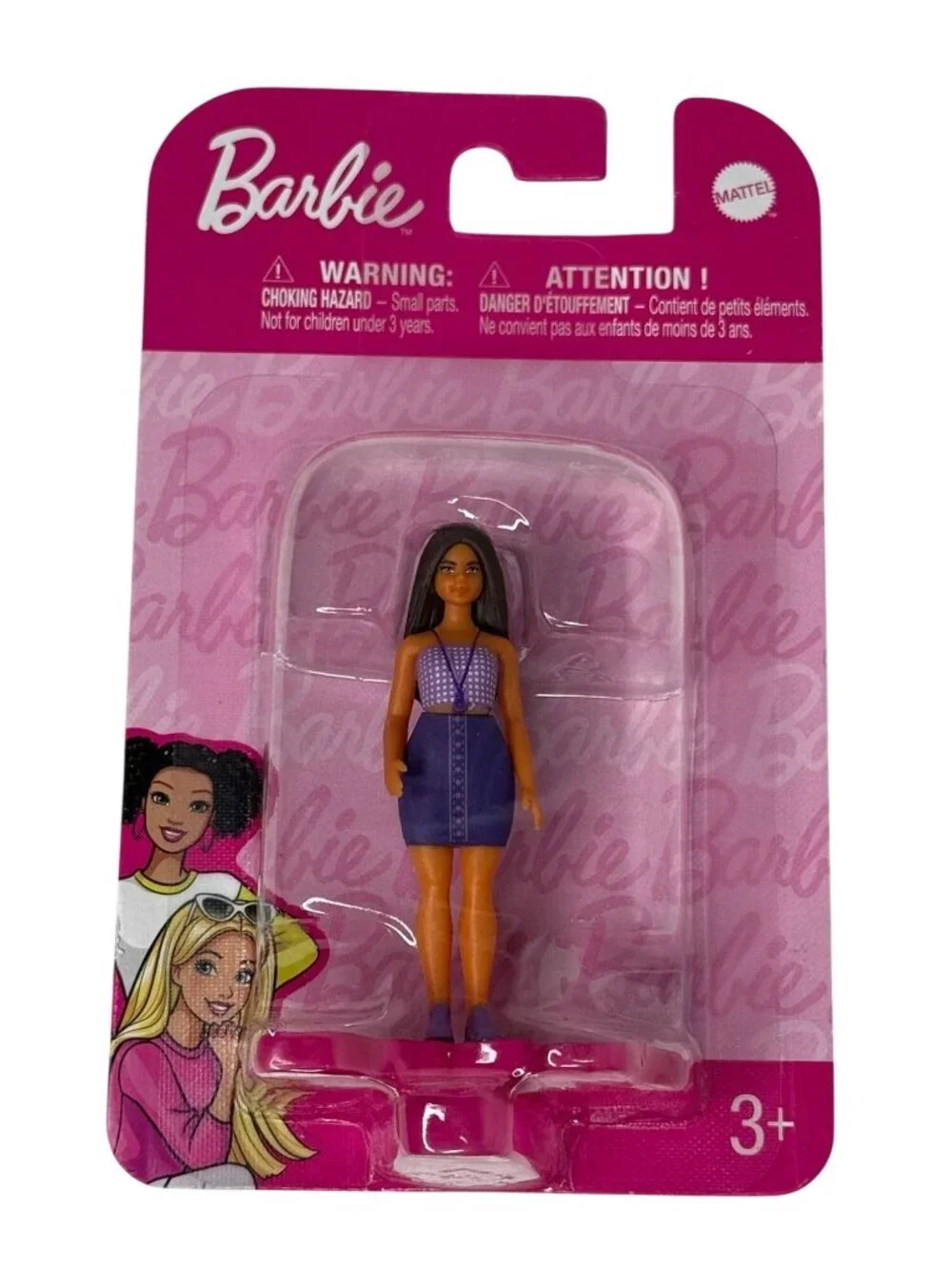Barbie Mini Figure Purple Dress New